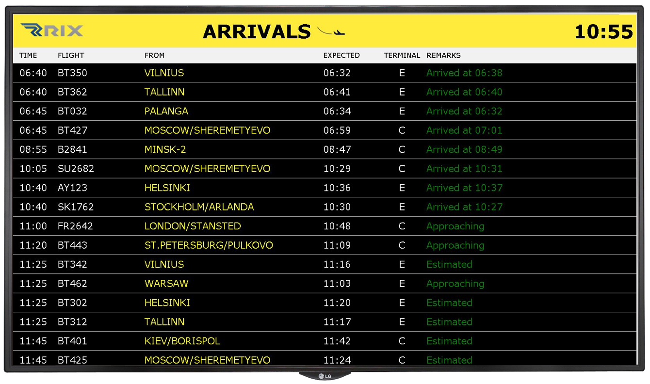Flight Schedule Signage KSK Hospitality